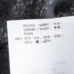 مملوكة مسبقًا Stella McCartney Grey Printed Silk Long Sleeve Top L