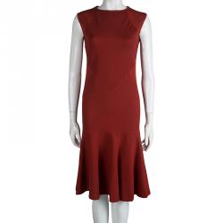 Pre Owned Stella Mccartney Red Knit Paneled Sleeveless Dress M