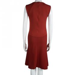 Pre Owned Stella Mccartney Red Knit Paneled Sleeveless Dress M