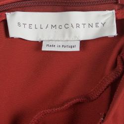 Pre Owned Stella Mccartney Red Knit Paneled Sleeveless Dress M