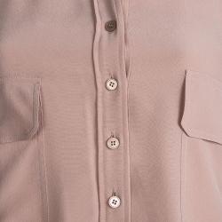 Pre Owned Stella McCartney Blush Pink Mandarin Collar Silk Shirt L