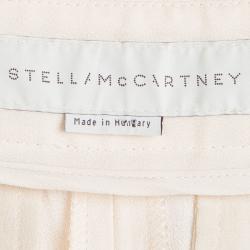 Pre Owned Stella McCartney Beige Satin Side Panel Detail Tailored Trousers M