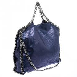 Stella McCartney Blue Faux Python Small Falabella Tote
