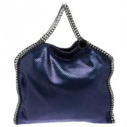 Stella McCartney Blue Faux Python Small Falabella Tote