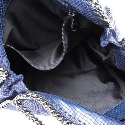 Stella McCartney Blue Faux Python Small Falabella Tote