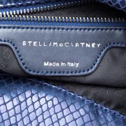 Stella McCartney Blue Faux Python Small Falabella Tote