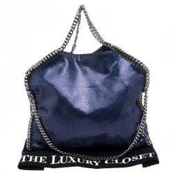 Stella McCartney Blue Faux Python Small Falabella Tote