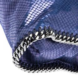 Stella McCartney Blue Faux Python Small Falabella Tote