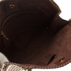 مملوكة مسبقًا Stella McCartney Brown Wicker Faux Leather Small Falabella Bag