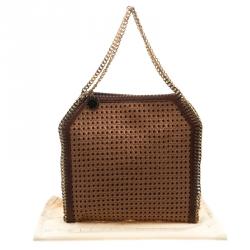 مملوكة مسبقًا Stella McCartney Brown Wicker Faux Leather Small Falabella Bag