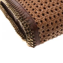 مملوكة مسبقًا Stella McCartney Brown Wicker Faux Leather Small Falabella Bag