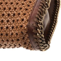 مملوكة مسبقًا Stella McCartney Brown Wicker Faux Leather Small Falabella Bag