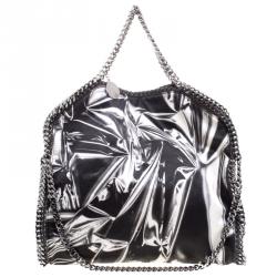 Stella McCartney Black/White Satin Small Falabella Tote