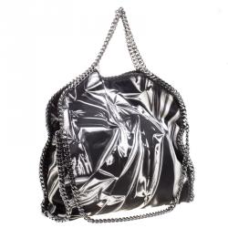 Stella McCartney Black/White Satin Small Falabella Tote