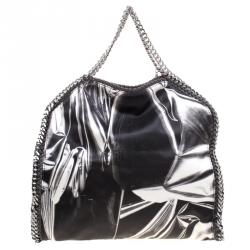 Stella McCartney Black/White Satin Small Falabella Tote