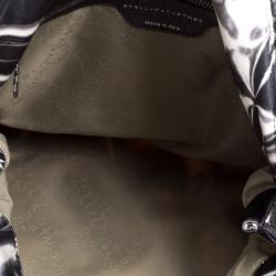 Stella McCartney Black/White Satin Small Falabella Tote