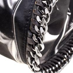 Stella McCartney Black/White Satin Small Falabella Tote