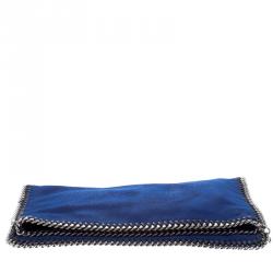 مملوكة مسبقًا Stella McCartney Blue Faux Leather Falabella Foldover Clutch