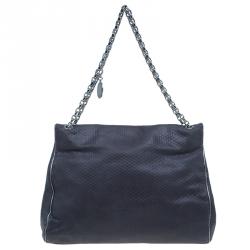 Pre Owned Stella McCartney Gray Leather Graphite Vegan Chain Shoulder Bag