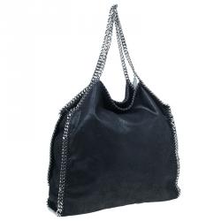 مملوكة مسبقًا حقيبة ستيلا مكارتني فالابيلا جلد سويدي أسود صناعي للكتف