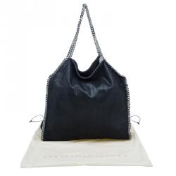 مملوكة مسبقًا حقيبة ستيلا مكارتني فالابيلا جلد سويدي أسود صناعي للكتف