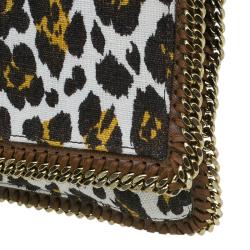 مملوكة مسبقًا Stella Mccartney Leopard Print Canvas Faux Leather Trim Foldover Clutch