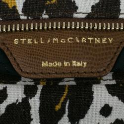 مملوكة مسبقًا Stella Mccartney Leopard Print Canvas Faux Leather Trim Foldover Clutch