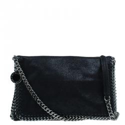 Stella McCartney Black Falabella Shaggy Deer Messenger Bag