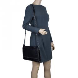 Stella McCartney Black Falabella Shaggy Deer Messenger Bag