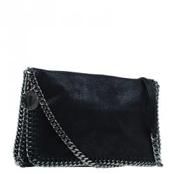 Stella McCartney Black Falabella Shaggy Deer Messenger Bag