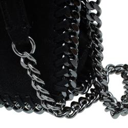 Stella McCartney Black Falabella Shaggy Deer Messenger Bag