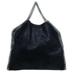 مملوكة مسبقًا Stella McCartney Black Faux Leather Small Falabella Zipper Tote