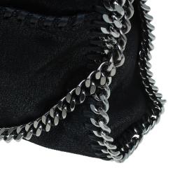 مملوكة مسبقًا Stella McCartney Black Faux Leather Small Falabella Zipper Tote