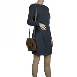 Pre Owned Stella McCartney Brown Woven Faux Leather Dawn Crossbody Bag