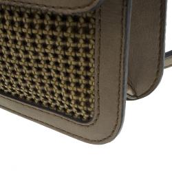 Pre Owned Stella McCartney Brown Woven Faux Leather Dawn Crossbody Bag