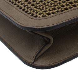 Pre Owned Stella McCartney Brown Woven Faux Leather Dawn Crossbody Bag