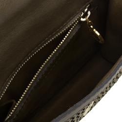 Pre Owned Stella McCartney Brown Woven Faux Leather Dawn Crossbody Bag