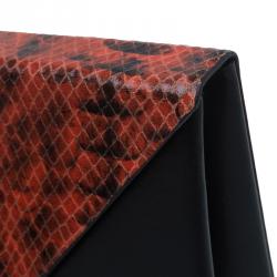 Stella McCartney Orange Alter Faux Python Beckett Clutch