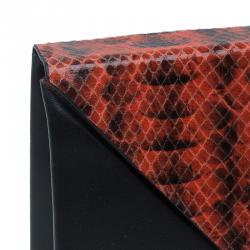 Stella McCartney Orange Alter Faux Python Beckett Clutch