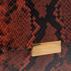 Stella McCartney Orange Alter Faux Python Beckett Clutch