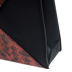 Stella McCartney Orange Alter Faux Python Beckett Clutch