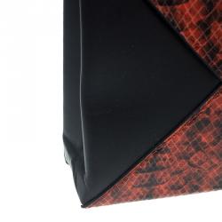 Stella McCartney Orange Alter Faux Python Beckett Clutch
