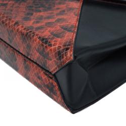 Stella McCartney Orange Alter Faux Python Beckett Clutch