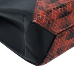 Stella McCartney Orange Alter Faux Python Beckett Clutch