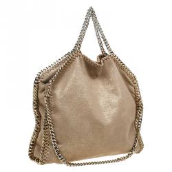 مملوكة مسبقًا Stella McCartney Gold Faux Suede Small Falabella Tote