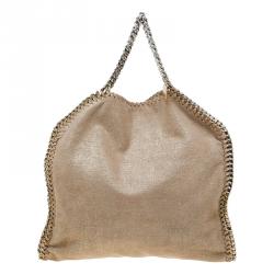 مملوكة مسبقًا Stella McCartney Gold Faux Suede Small Falabella Tote