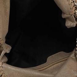 مملوكة مسبقًا Stella McCartney Gold Faux Suede Small Falabella Tote