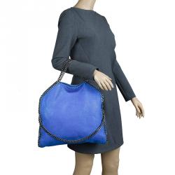 Pre Owned Stella McCartney Blue Faux Leather Small Falabella Tote