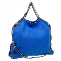 Pre Owned Stella McCartney Blue Faux Leather Small Falabella Tote