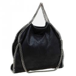 Pre Owned Stella McCartney Black Faux Leather Small Falabella Tote